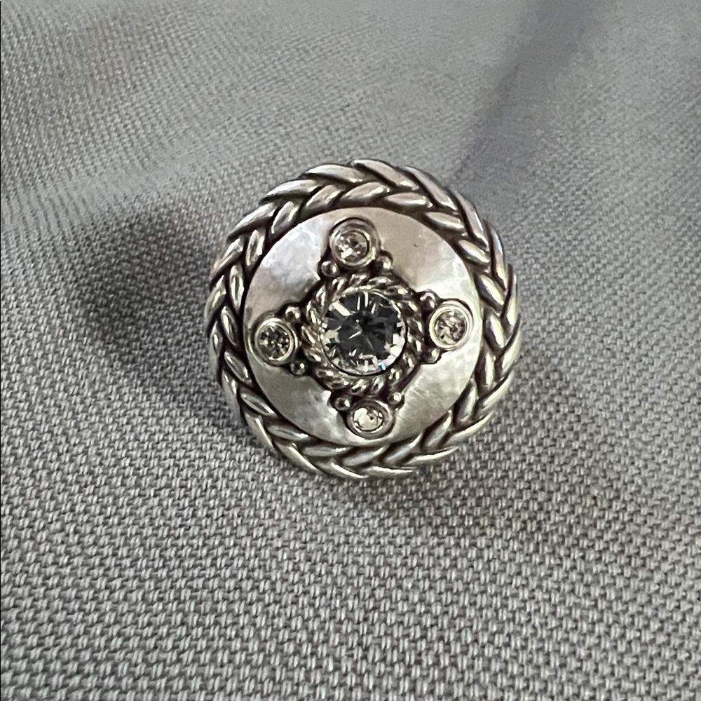Brighton Silver Ring  size 8 with Crystal Accents